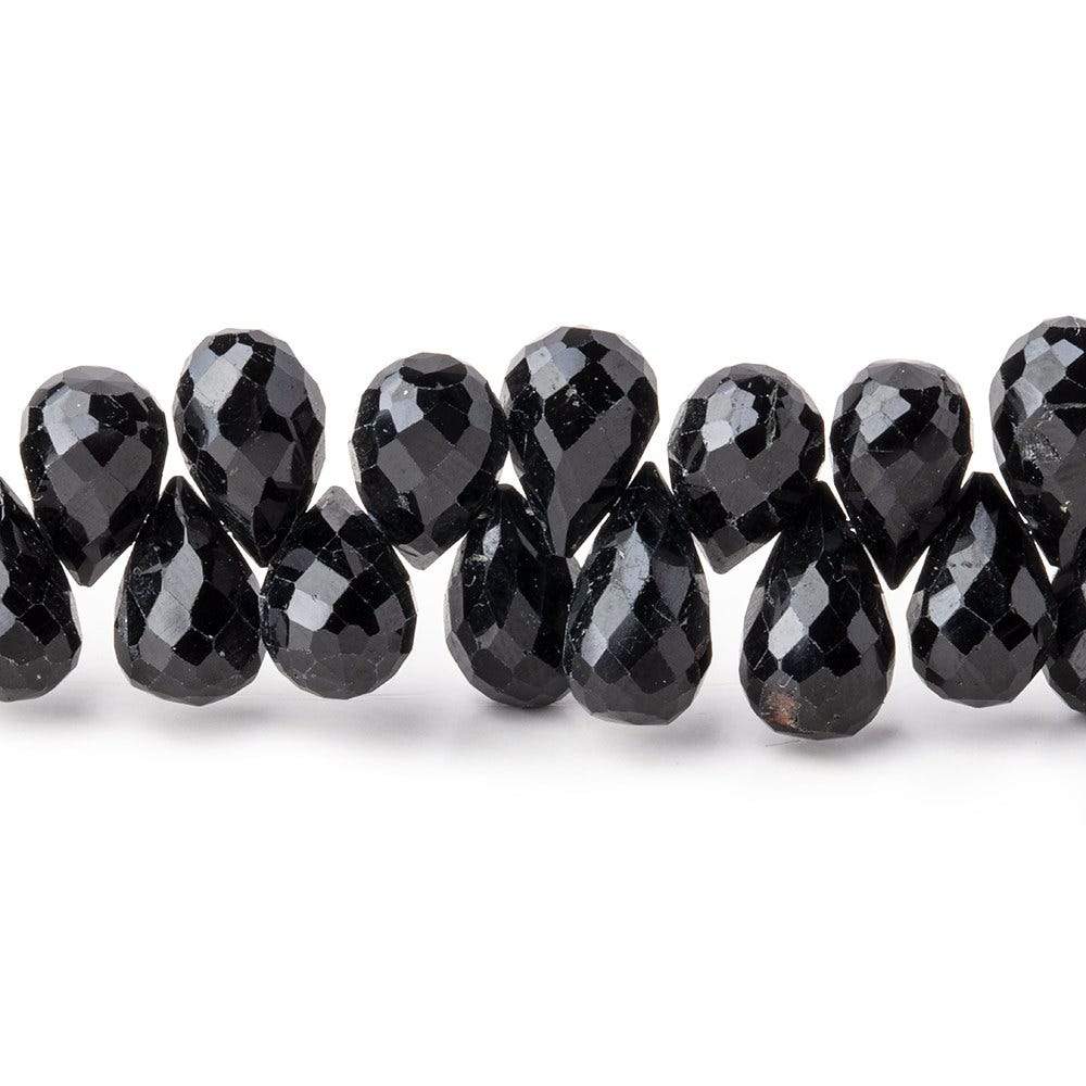 8x6-10x6mm Black Tourmaline Faceted Tear Drop Beads 6.5 inch 48 pieces (ONLINE ORDER ONLY)