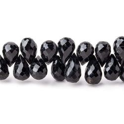 8x6-10x6mm Black Tourmaline Faceted Tear Drop Beads 6.5 inch 48 pieces (ONLINE ORDER ONLY)