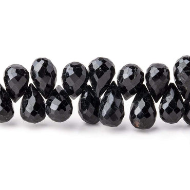 8x6-10x6mm Black Tourmaline Faceted Tear Drop Beads 6.5 inch 48 pieces (ONLINE ORDER ONLY)