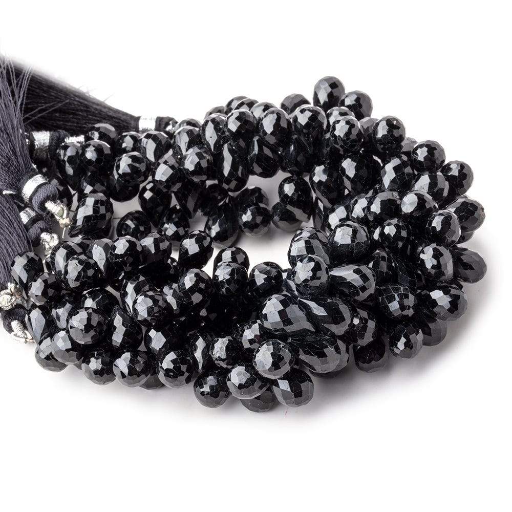 8x6-10x6mm Black Tourmaline Faceted Tear Drop Beads 6.5 inch 48 pieces (ONLINE ORDER ONLY)