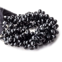 8x6-10x6mm Black Tourmaline Faceted Tear Drop Beads 6.5 inch 48 pieces (ONLINE ORDER ONLY)