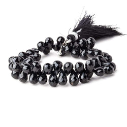 8x6-10x6mm Black Tourmaline Faceted Tear Drop Beads 6.5 inch 48 pieces (ONLINE ORDER ONLY)