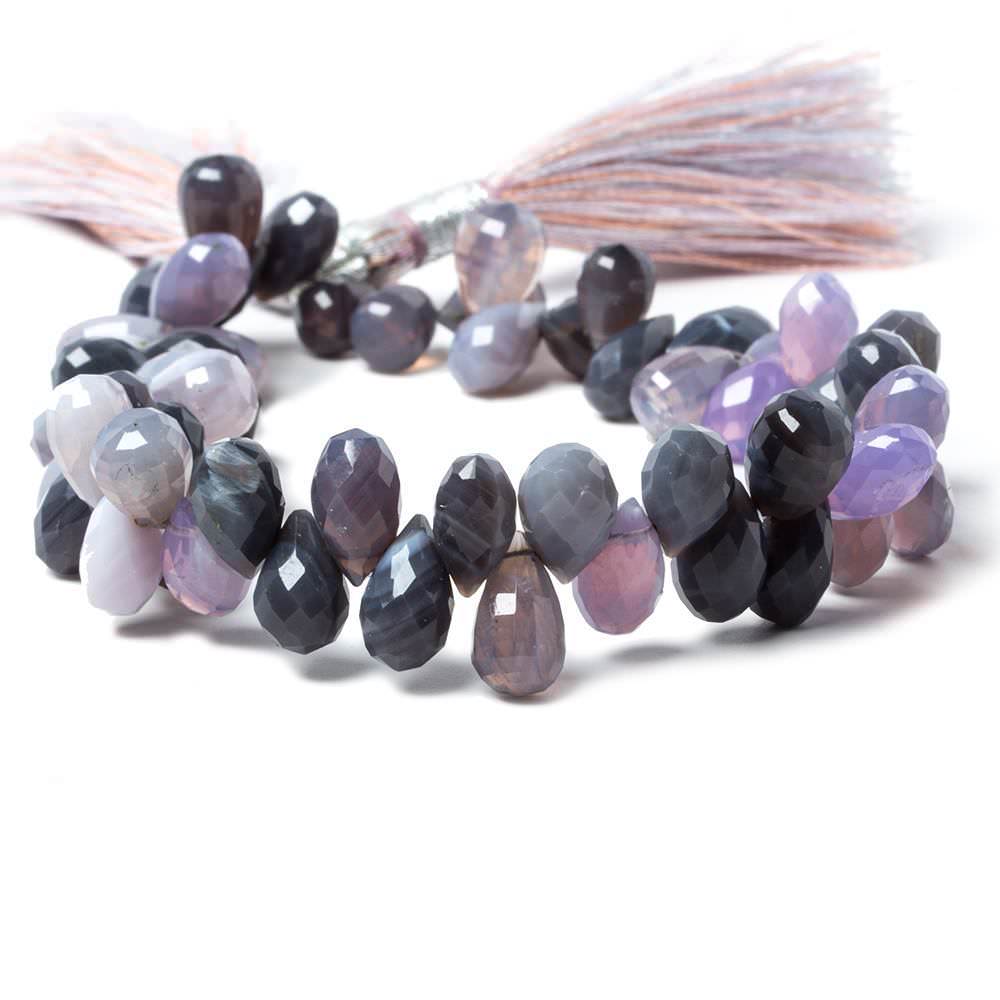 8x6-10x6mm Lilac Chalcedony Beads Tear Drop Briolette 7.5 inch 62 pcs (ONLINE ORDER ONLY)
