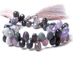 8x6-10x6mm Lilac Chalcedony Beads Tear Drop Briolette 7.5 inch 62 pcs (ONLINE ORDER ONLY)