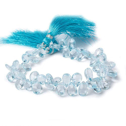 8x6-10x7mm Sky Blue Topaz Pear Briolette 8 inch 62 pieces (ONLINE ORDER ONLY)