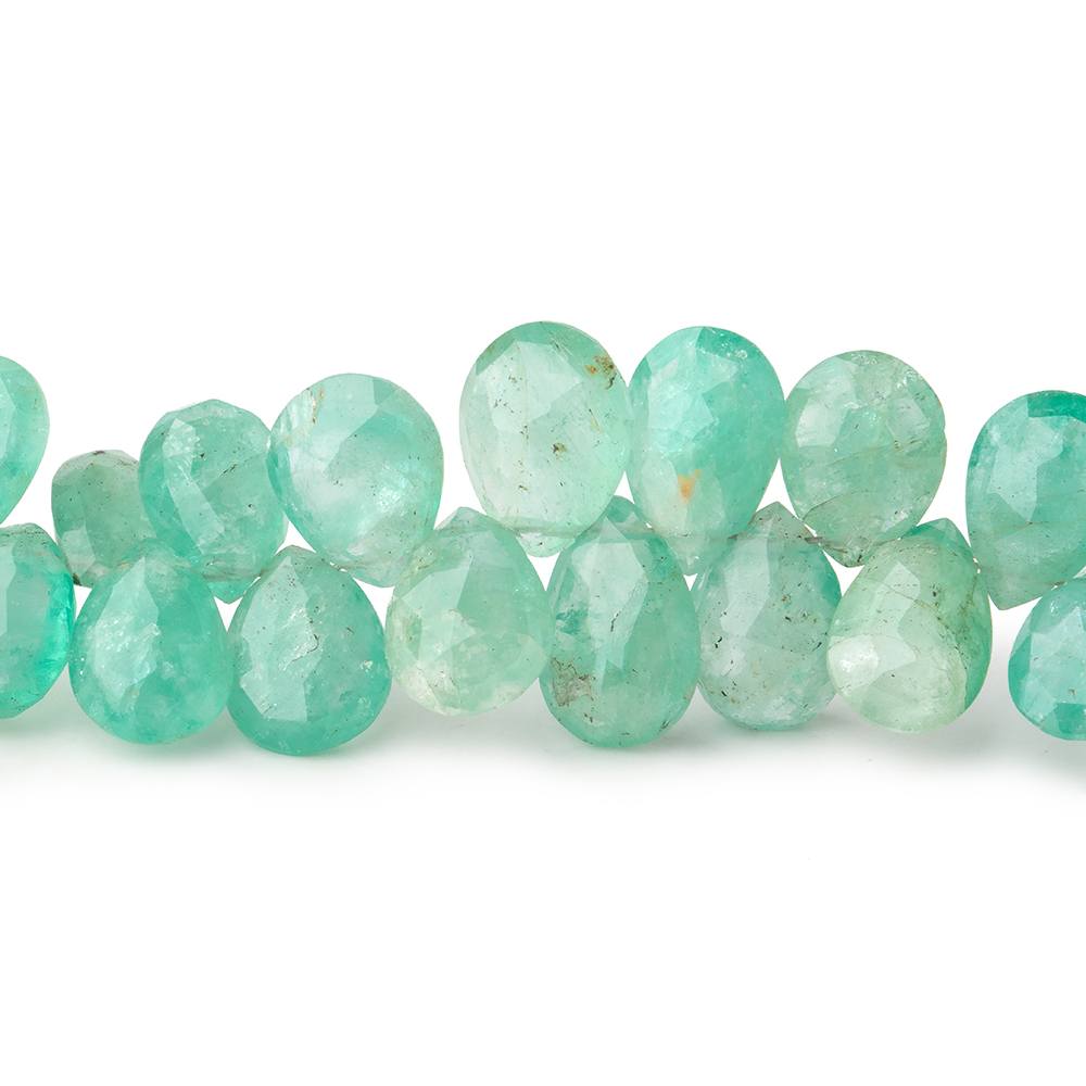 8x6-11x7mm Emerald Faceted Pear Beads 7.75 inch 56 pieces (ONLINE ORDER ONLY)