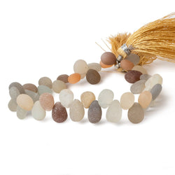 8x6-11x7mm Matte Multi Color Moonstone plain pears 8 inch beads A (ONLINE ORDER ONLY)