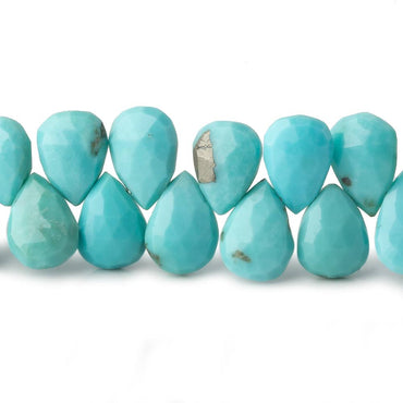 8x6-11x7mm Sleeping Beauty Turquoise Faceted Pear Beads 8 inch 50 pieces (ONLINE ORDER ONLY)