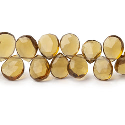 8x6-11x9mm Whiskey Quartz Faceted Pear 14.5 inch 106 Beads AA (ONLINE ORDER ONLY)