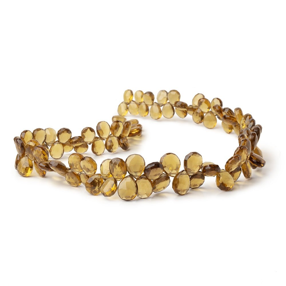 8x6-11x9mm Whiskey Quartz Faceted Pear 14.5 inch 106 Beads AA (ONLINE ORDER ONLY)