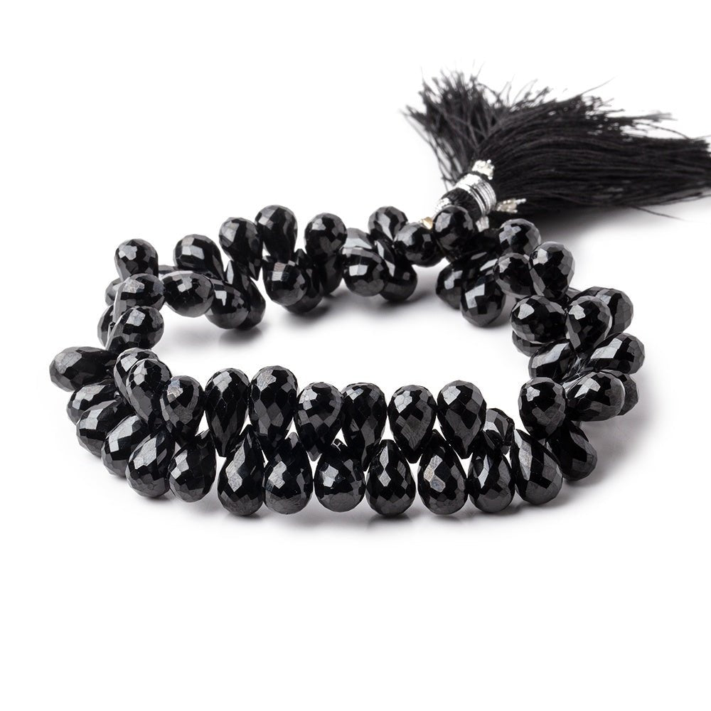 8x6-12x6mm Black Spinel Faceted Tear Drop Beads 8 inch 71 pieces (ONLINE ORDER ONLY)