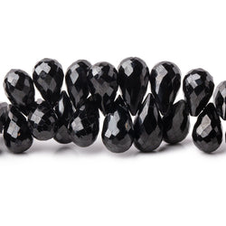 8x6-12x6mm Black Spinel Faceted Tear Drop Beads 8 inch 71 pieces (ONLINE ORDER ONLY)