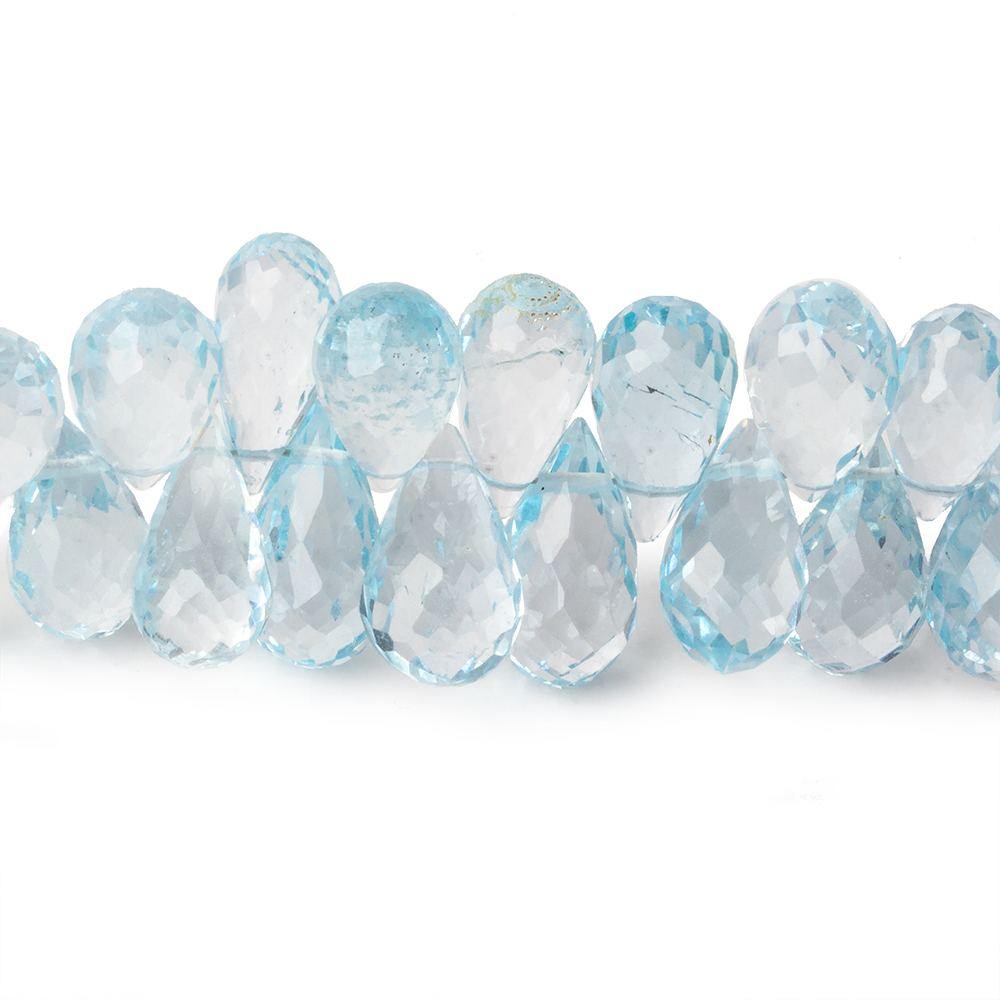 8x6-12x6mm Sky Blue Topaz Faceted Tear Drops 8 inch 69 beads AAA (ONLINE ORDER ONLY)