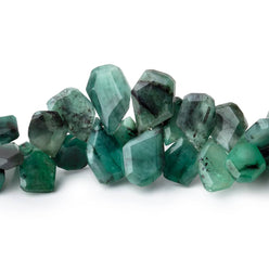 8x6-12x9mm Brazilian Emerald Faceted Freeform Beads 6.5 inch 64 pieces (ONLINE ORDER ONLY)