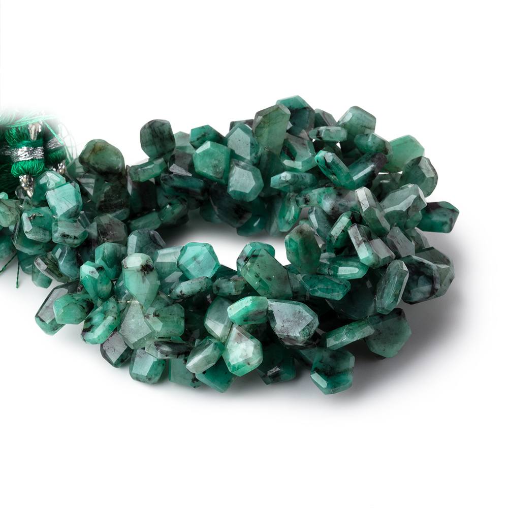 8x6-12x9mm Brazilian Emerald Faceted Freeform Beads 6.5 inch 64 pieces (ONLINE ORDER ONLY)