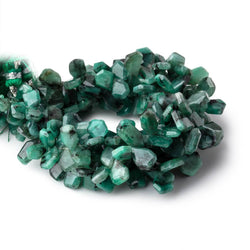 8x6-12x9mm Brazilian Emerald Faceted Freeform Beads 6.5 inch 64 pieces (ONLINE ORDER ONLY)
