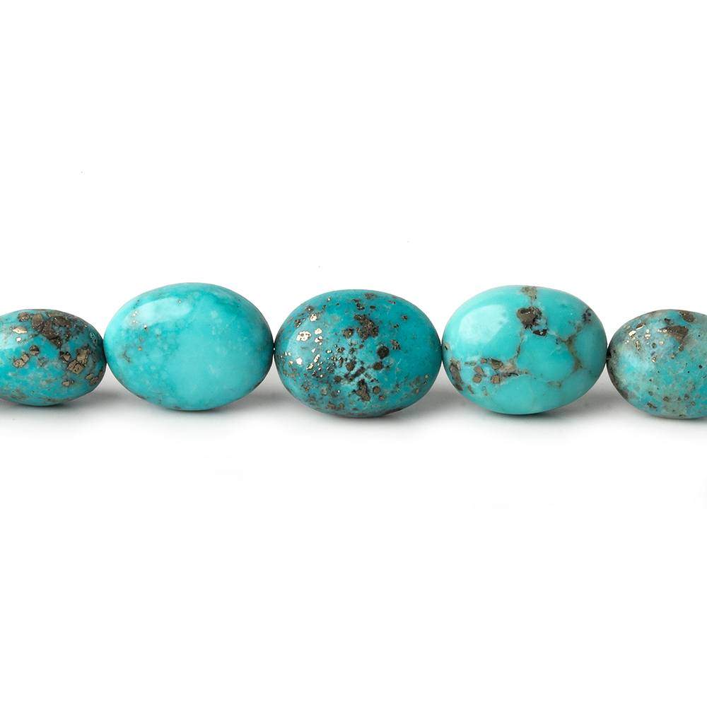 8x6-12x9mm Sleeping Beauty Turquoise with Pyrite plain nugget beads 18.5 inch 45 pcs (ONLINE ORDER ONLY)