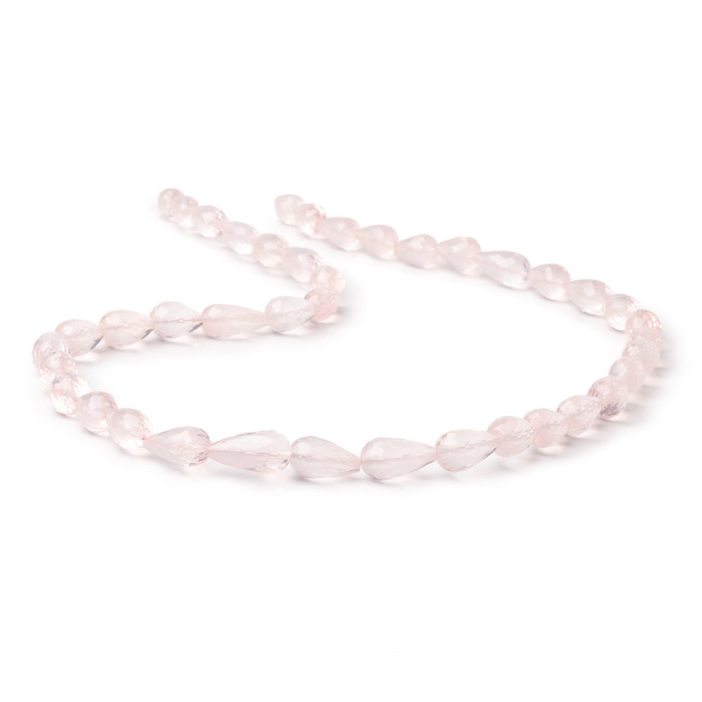 8x6-13x6.5mm Rose Quartz Faceted Tear Drop Beads 15.5 inch 38 pieces (ONLINE ORDER ONLY)