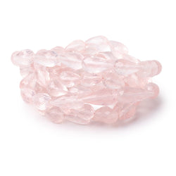 8x6-13x6.5mm Rose Quartz Faceted Tear Drop Beads 15.5 inch 38 pieces (ONLINE ORDER ONLY)