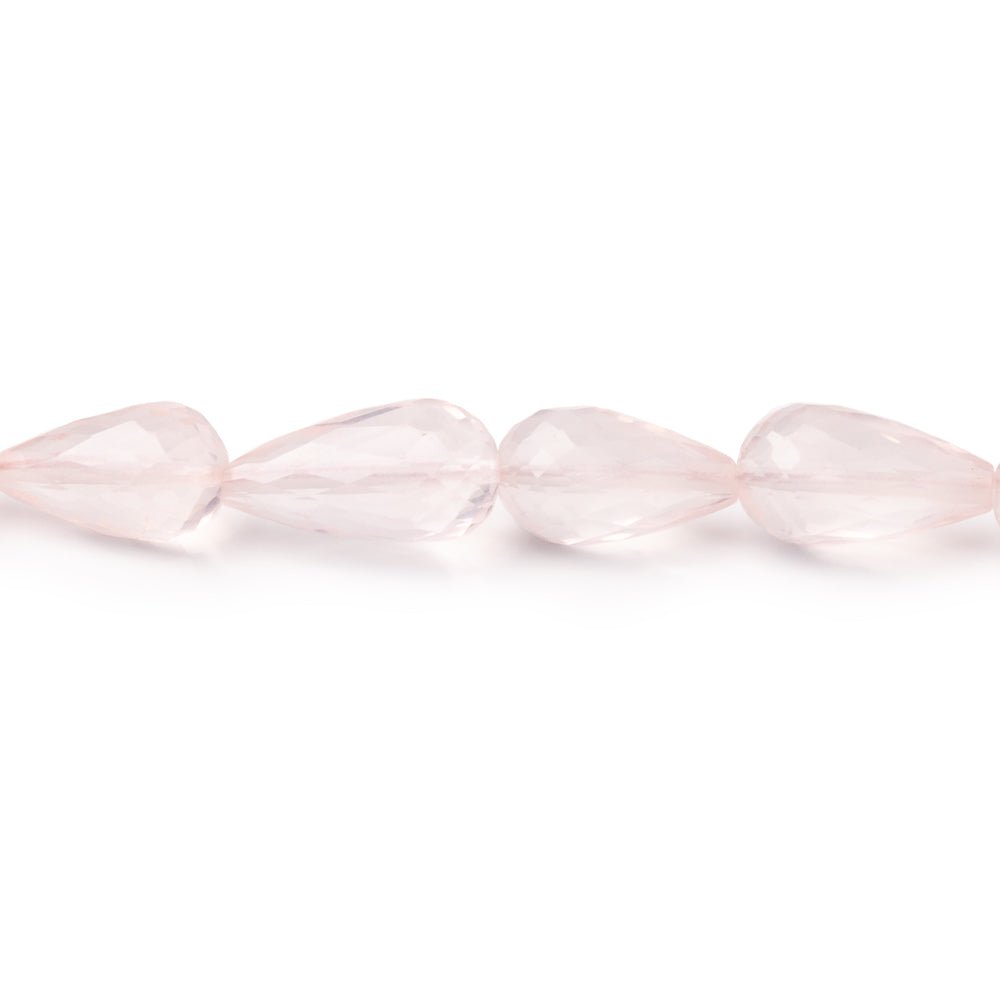 8x6-13x6.5mm Rose Quartz Faceted Tear Drop Beads 15.5 inch 38 pieces (ONLINE ORDER ONLY)
