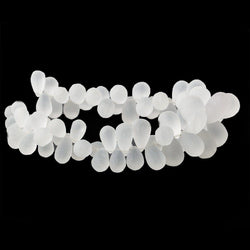 8x6-15x10mm Frosted Crystal Quartz Plain Tear Drop Beads 8 inch 70 pieces (ONLINE ORDER ONLY)