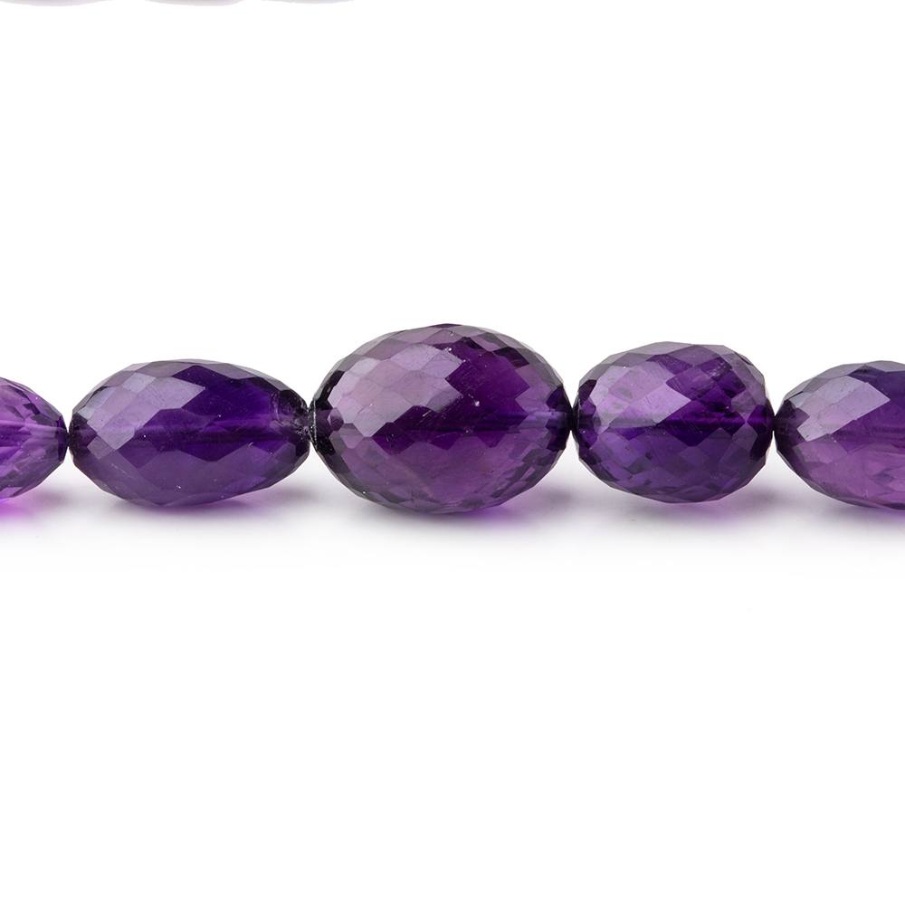 8x6-15x11mm Amethyst Faceted Olive Beads 16 inch 38 pieces (ONLINE ORDER ONLY)