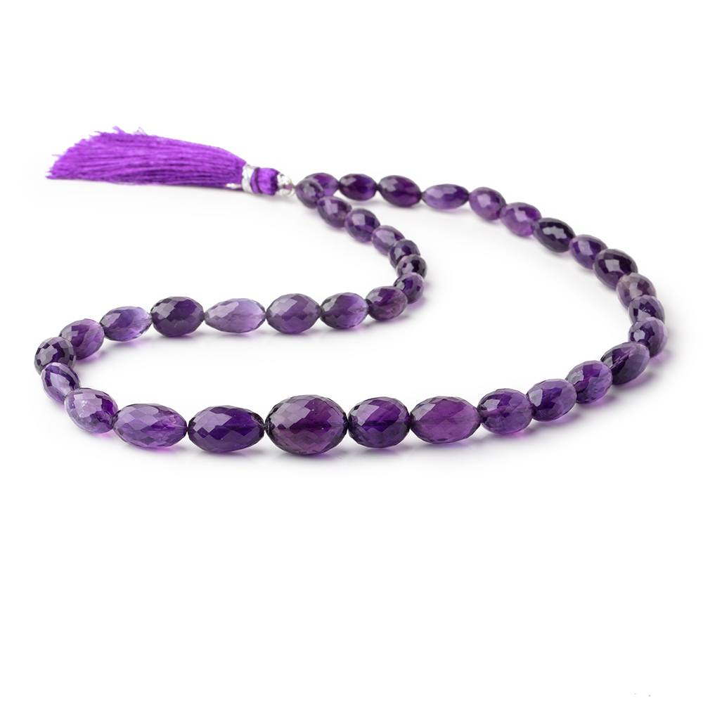 8x6-15x11mm Amethyst Faceted Olive Beads 16 inch 38 pieces (ONLINE ORDER ONLY)