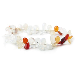 8x6-15x6.5mm Multi Color Mexican Fire Opal Pear Briolette beads 9 inch 64 pieces (ONLINE ORDER ONLY)