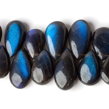 8x6-15x8mm Black Labradorite Plain Pear Briolettes 90 pieces 14 inch (ONLINE ORDER ONLY)