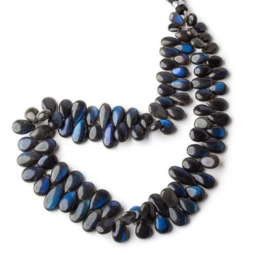 8x6-15x8mm Black Labradorite Plain Pear Briolettes 90 pieces 14 inch (ONLINE ORDER ONLY)