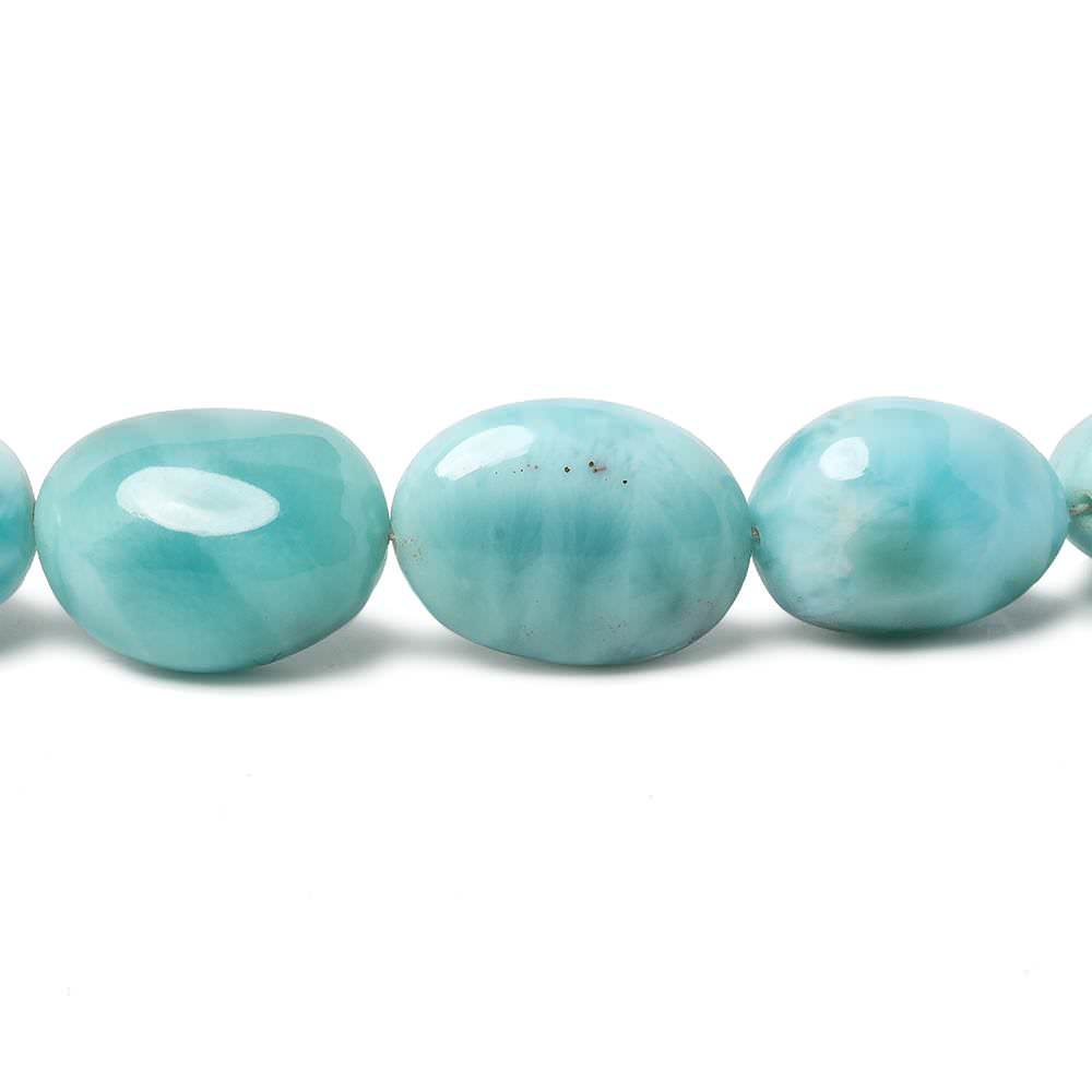 8x6-17x12mm Larimar plain nugget beads 19 inch 41 pieces AAA Grade (ONLINE ORDER ONLY)