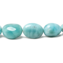 8x6-17x12mm Larimar plain nugget beads 19 inch 41 pieces AAA Grade (ONLINE ORDER ONLY)