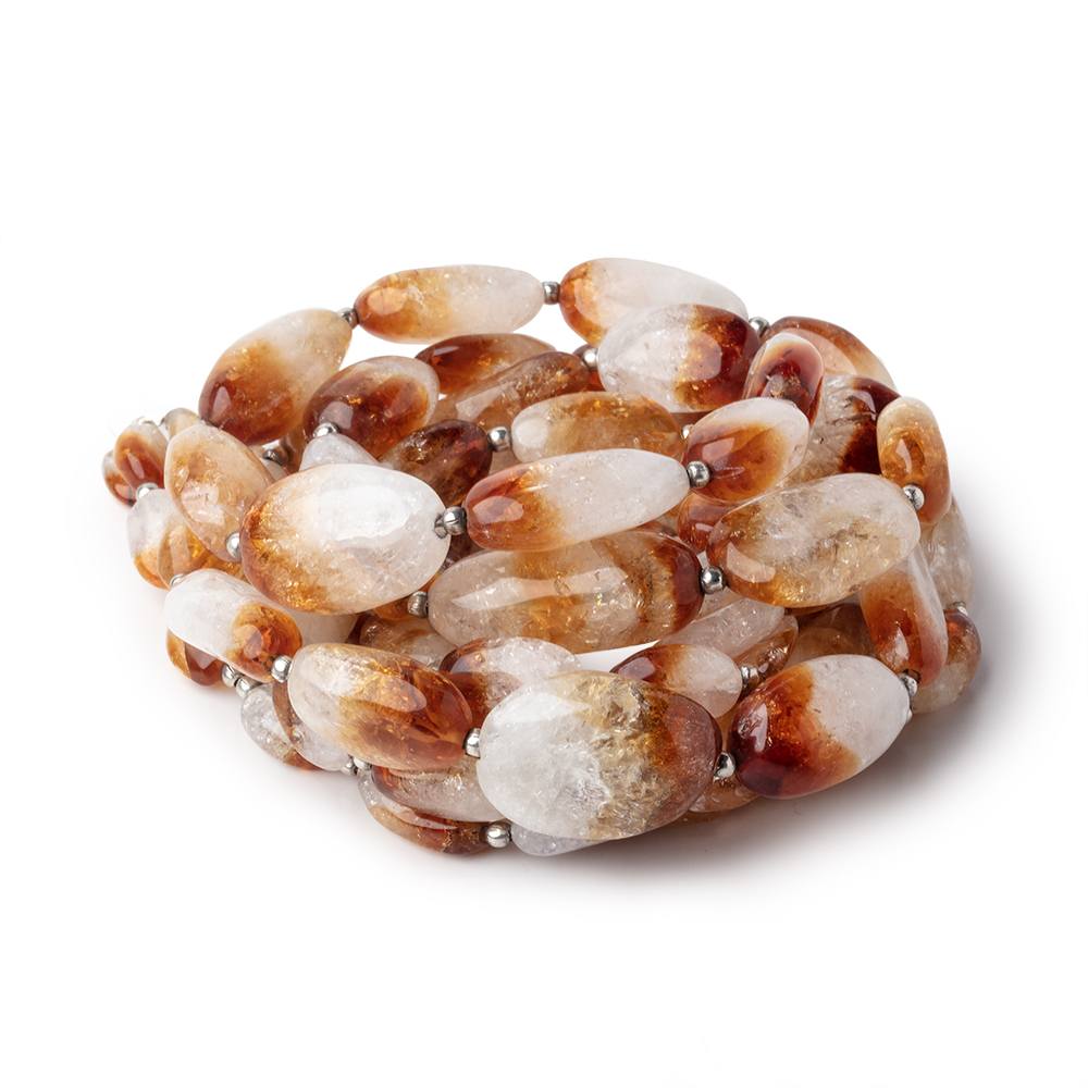 8x6-20x13.5mm Bi-Color Citrine Plain Nugget Beads 17.75 inch 29 pieces AA (ONLINE ORDER ONLY)