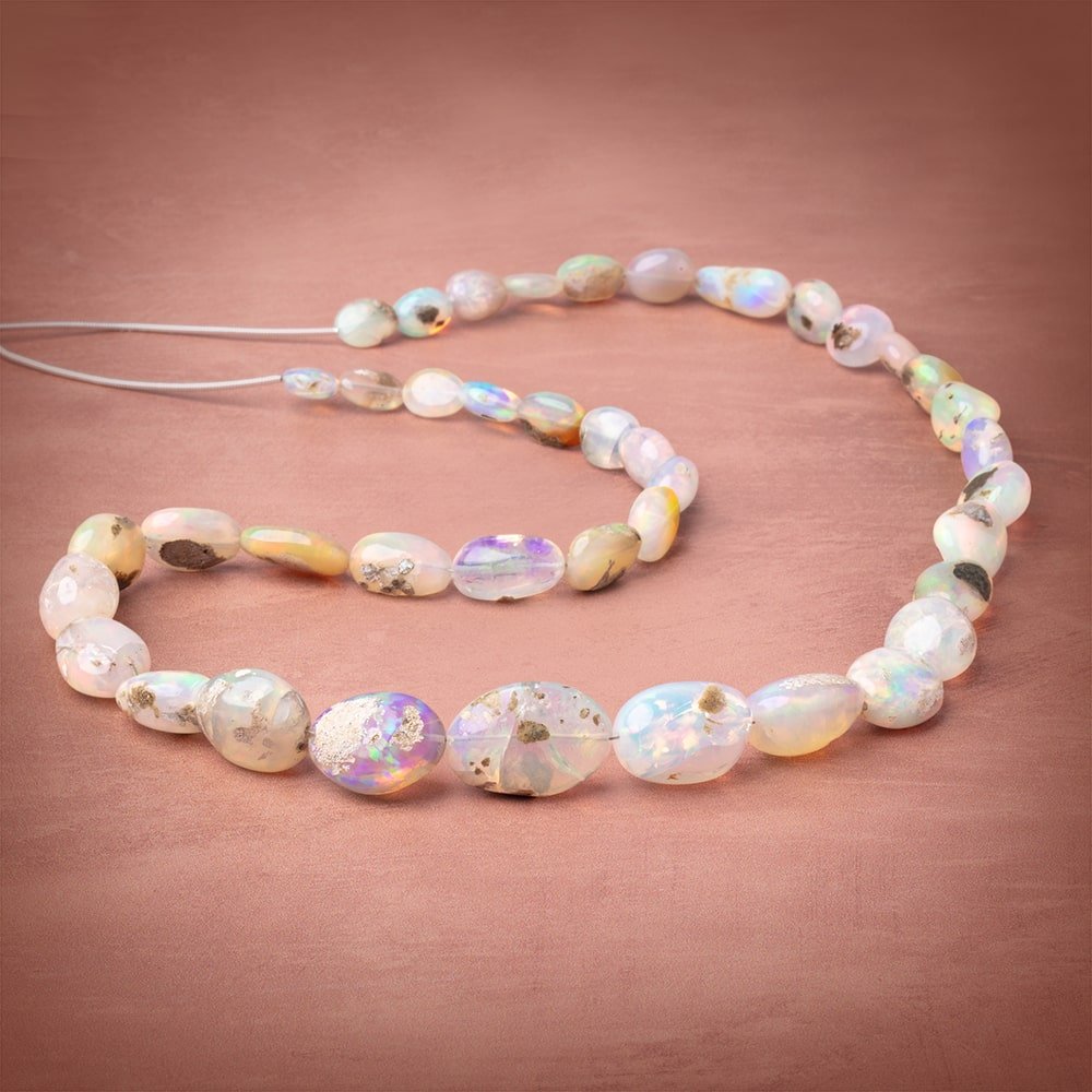 8x6-20x14mm Ethiopian Opal Plain Nugget Beads 20 inch 40 pieces AA (ONLINE ORDER ONLY)