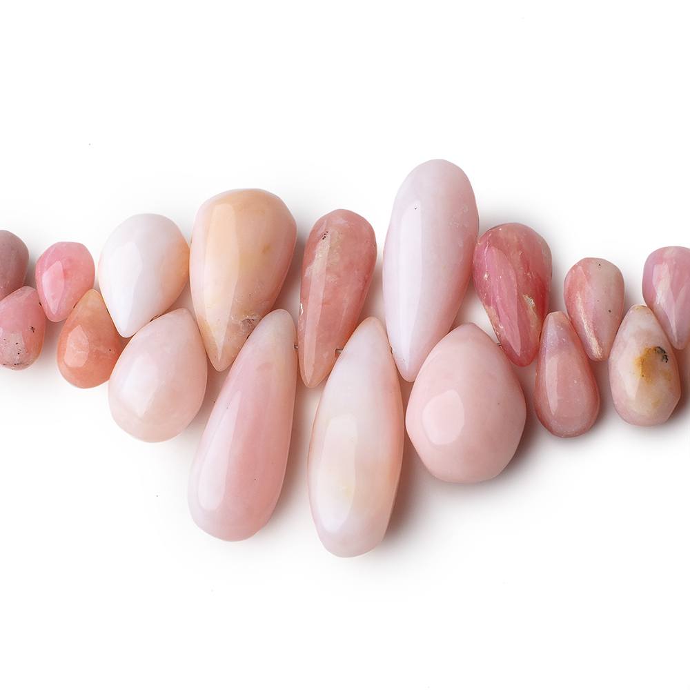 8x6-23x8mm Pink Peruvian Opal Plain Tear Drop Beads 8 inch 54 pcs (ONLINE ORDER ONLY)