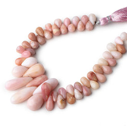 8x6-23x8mm Pink Peruvian Opal Plain Tear Drop Beads 8 inch 54 pcs (ONLINE ORDER ONLY)