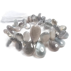 8x6-24x14mm Platinum Moonstone plain pears 8.5 inches 52 beads (ONLINE ORDER ONLY)