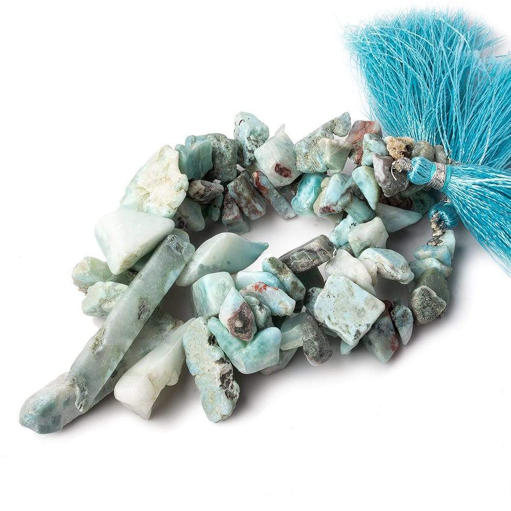 8x6-40x8mm Larimar top drilled Natural Crystal Chip beads 7.5 inch 35 beads (ONLINE ORDER ONLY)