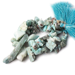 8x6-40x8mm Larimar top drilled Natural Crystal Chip beads 7.5 inch 35 beads (ONLINE ORDER ONLY)