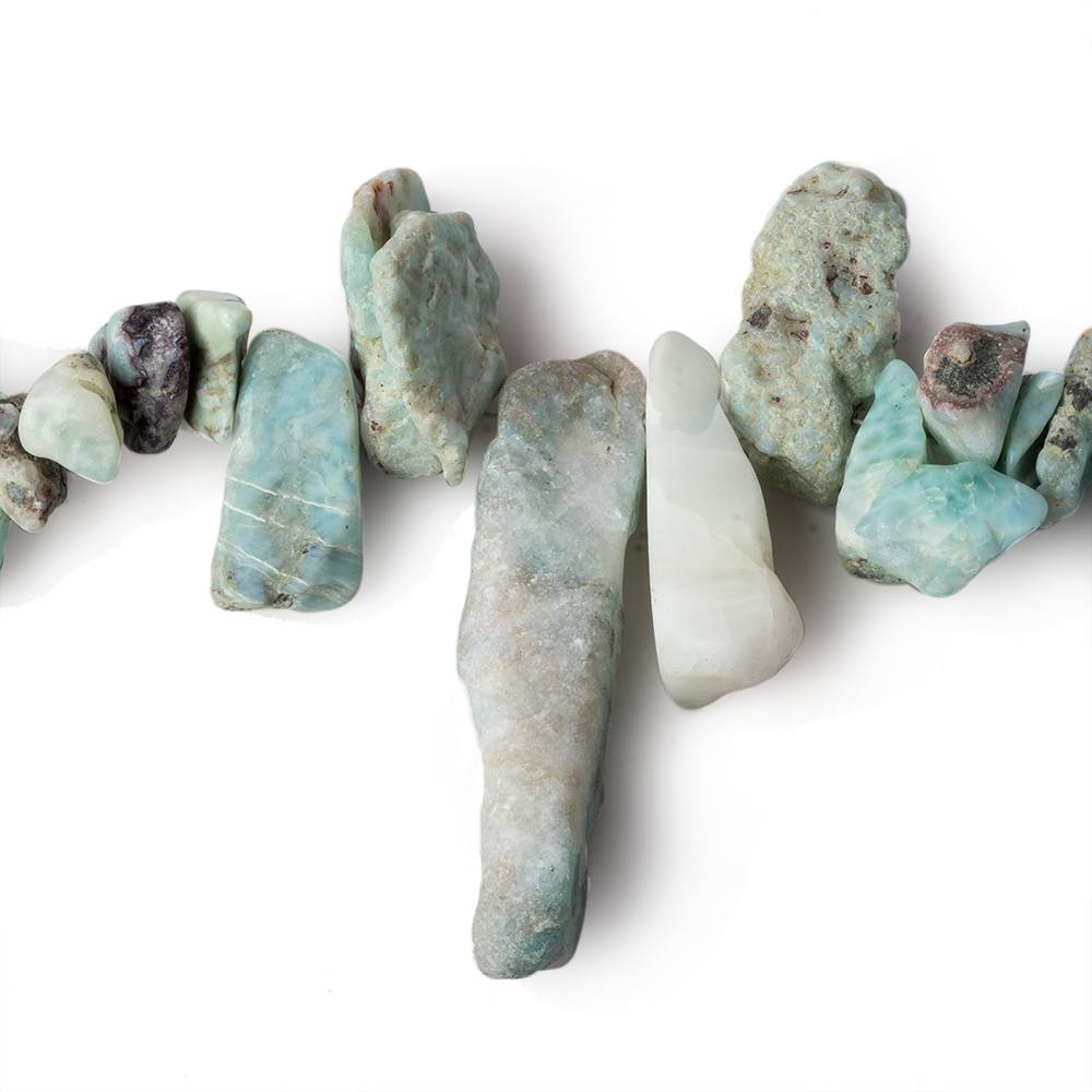 8x6-40x8mm Larimar top drilled Natural Crystal Chip beads 7.5 inch 35 beads (ONLINE ORDER ONLY)