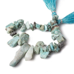 8x6-40x8mm Larimar top drilled Natural Crystal Chip beads 7.5 inch 35 beads (ONLINE ORDER ONLY)