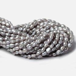10x7mm Venetian Silver straight drilled Baroque Pearls 16 inch 44 pieces (ONLINE ORDER ONLY)