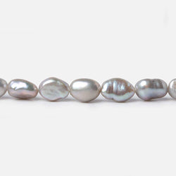 10x7mm Venetian Silver straight drilled Baroque Pearls 16 inch 44 pieces (ONLINE ORDER ONLY)
