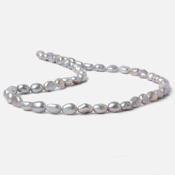10x7mm Venetian Silver straight drilled Baroque Pearls 16 inch 44 pieces (ONLINE ORDER ONLY)