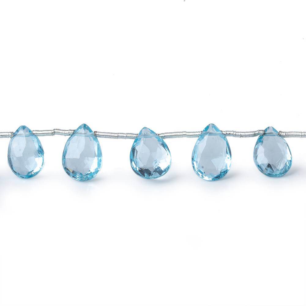 8x6-9x7mm Blue Topaz Faceted Pears 8 inch 17 Beads AAA (ONLINE ORDER ONLY)