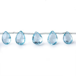 8x6-9x7mm Blue Topaz Faceted Pears 8 inch 17 Beads AAA (ONLINE ORDER ONLY)