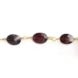 8x6-9x7mm Garnet faceted oval Gold Chain by the foot 20 pieces (ONLINE ORDER ONLY)