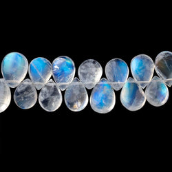 8x6-9x7mm Rainbow Moonstone Plain Pear Beads 8 inch 60 pieces AAA (ONLINE ORDER ONLY)