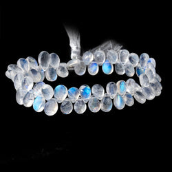 8x6-9x7mm Rainbow Moonstone Plain Pear Beads 8 inch 60 pieces AAA (ONLINE ORDER ONLY)