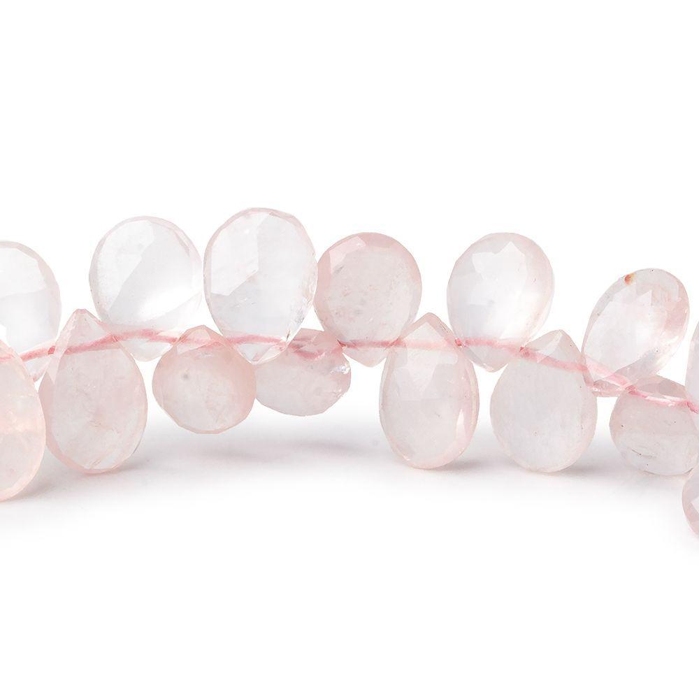 8x6-9x7mm Rose Quartz faceted pear beads 7.5 inch 60 pieces (ONLINE ORDER ONLY)